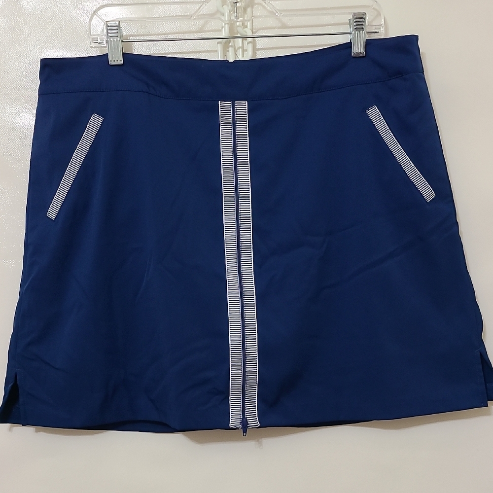 Lady Hagen Women Royal‎ Blue Mini Skirt/Skort with Striped Detail - Size 16